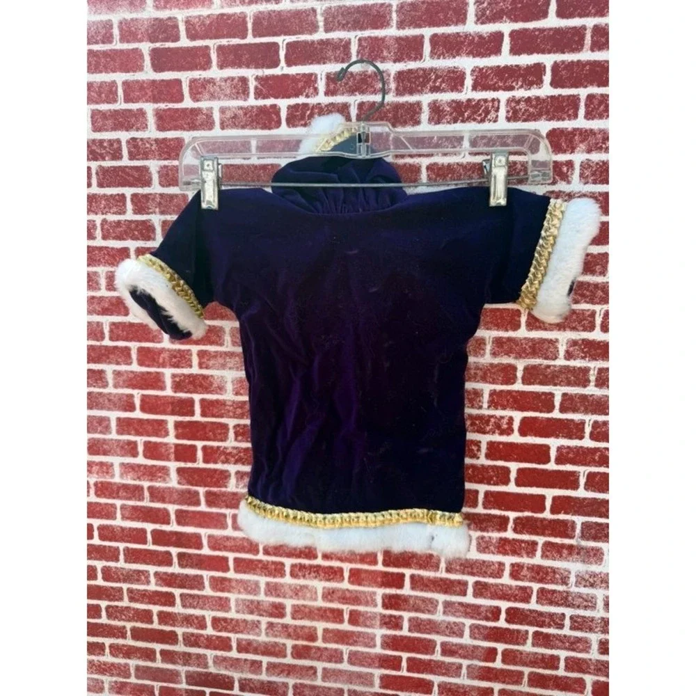 Purple Velvet Faux Fur Gold Trimmed Royal Robe Cape Costume 18